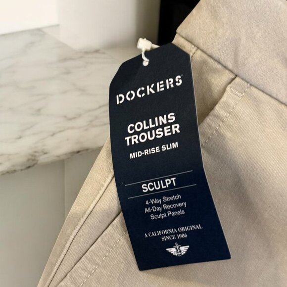 Dockers NWT Women's Mid-Rise Slim Collins Trouser Pants W/Sculpt Size 25 Beige - Picture 6 of 11